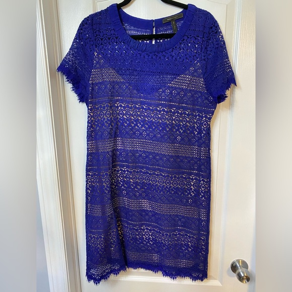 BCBG Maxazria Darlita Deep Royal Blue Lace Sheath Dress Size 10 NWOT - Picture 8 of 9